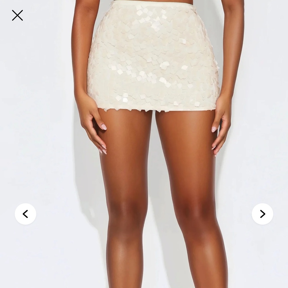 Fashion Nova Cream Mini Skirt